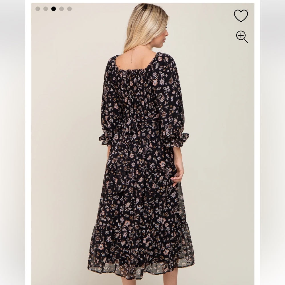 Floral Black Maxi Dress PinkBlush - Picture 2 of 8